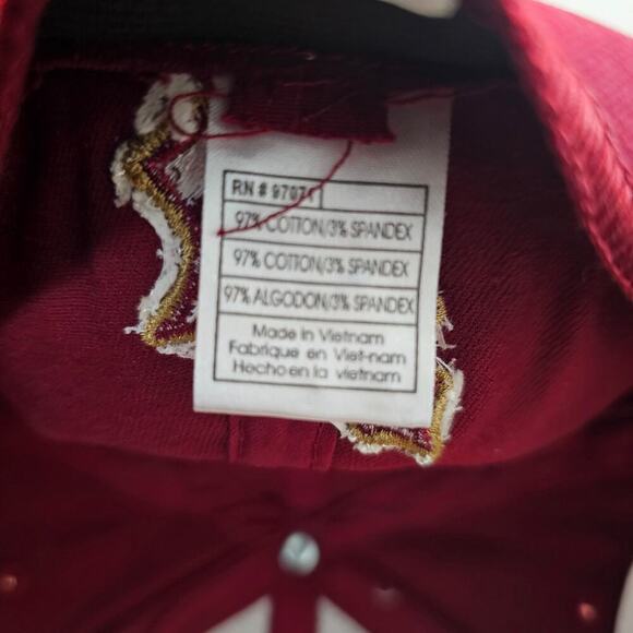 Vintage Florida State Seminoles Fitted Flat Bill Hat Cap Red Plaid FSU NCAA - Picture 9 of 9